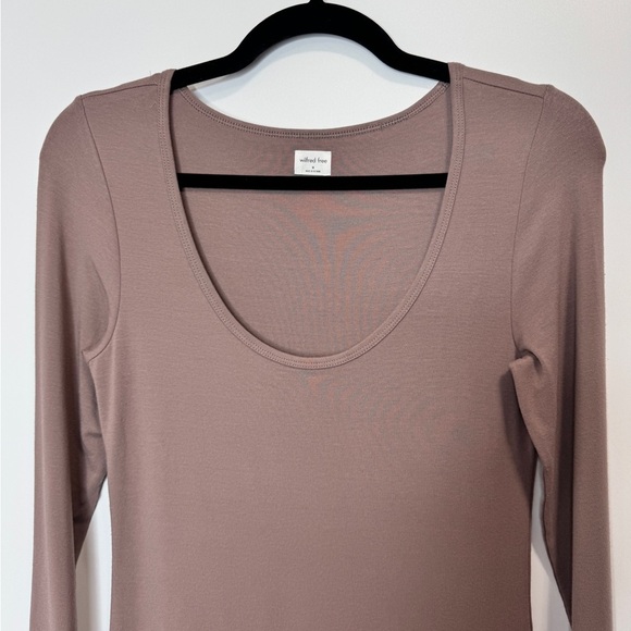 Aritzia Wilfred Free Long Sleeve  Bodycon Dress Taupe - Picture 7 of 8